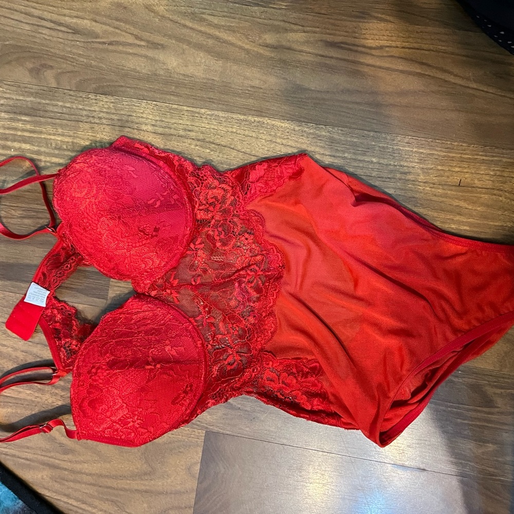 sexy red bodysuit